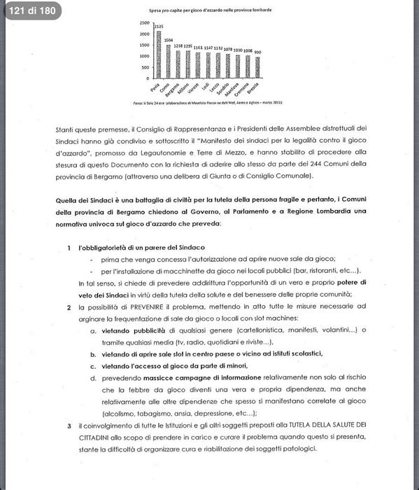 il documento dei comuni bergamaschi contro gioco d'azzardo /2 #opendalmine http://twitter.com/nostradalmine/status/385828709447794688/photo/1